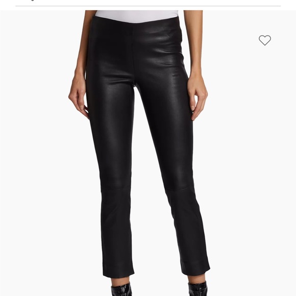Saks Fifth Avenue Leather Slim Fit Ankle Pants - Size M - Picture 1 of 6